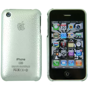 Metallic Raindrop Skin Cover for iPhone 3g/3gs - Silver