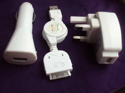 3 IN 1 CAR WALL CHARGER IPOD 3G ,3gs,4g IPHONE UK