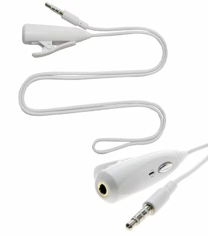 3.5mm Headphone Headset Adapter + Mic For iPhone White