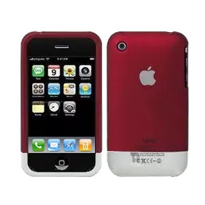 Rubber Case Cover for iPhone 3G or 3GS Colored: DARK RED