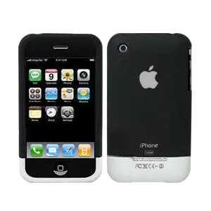 Rubber Case Cover for iPhone 3G or 3GS Colored: BLACK