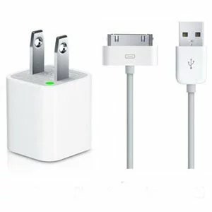 USB Power Wall Charger+Data Cable For Touch iPhone iPod