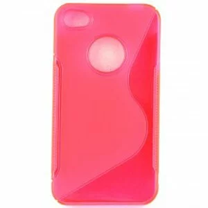 Hot Pink Soft Plastic Transparent Wave Patten Back Cover Case Fo