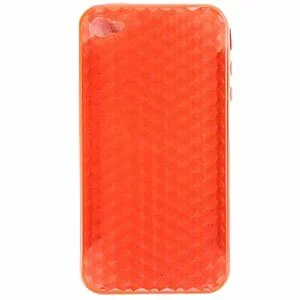 Transparent iPhone 4G Glue Silicone Case Skin Color: ORANGE