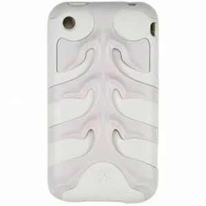 iPhone 3G 3GS Silicone Fishbone Skin Case WHITE ON CREAM