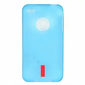 Soft Transparent iPhone 4G Back Case Silicone Cover Color: SKY B