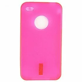 Soft Transparent iPhone 4G Back Case Silicone Cover Color: PINK