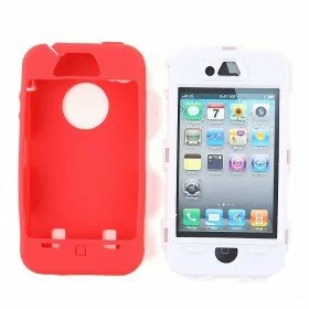 Apple iPhone 4G Supporter Case Color: RED IN WHITE