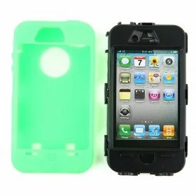 Apple iPhone 4G Supporter Case Color: GREEN IN BLACK