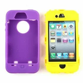 Apple iPhone 4G Supporter Case Color: VIOLET IN YELLOW