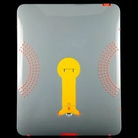 Grey & Orangered Hard Plastic Apple iPad Back Case Cover