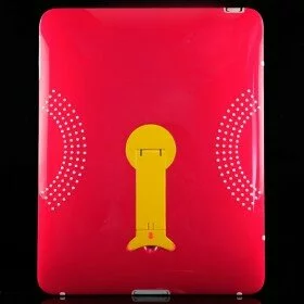 Firebrick Red & White Hard Plastic Apple iPad Back Case Cover