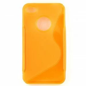 Orange Soft Plastic Transparent Wave Patten Back Cover Case For