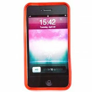 Soft Plastic Back Cover Case For iPhone 4G Color: Red