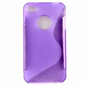 Soft Plastic Stylio Back Cover Case For iPhone 4G Color: VIOLET